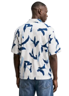 Blue Brushstroke Resort Shirt – Box Fit