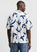 Blue Brushstroke Resort Shirt – Box Fit