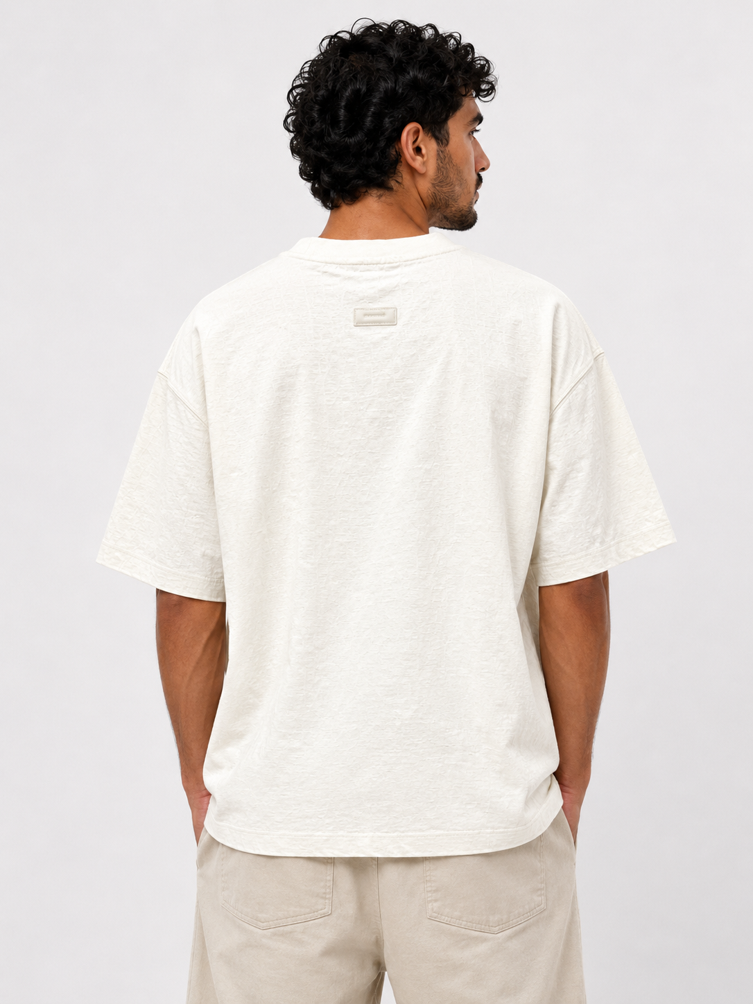 Box Textured Back Label T-Shirt