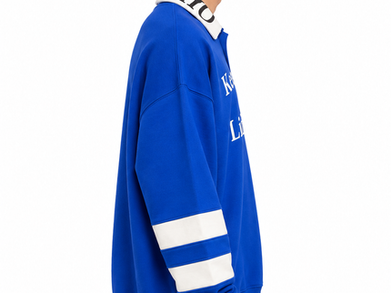 CATCH Blue Graphic Rugby Sweatshirt – Royal Blue & White