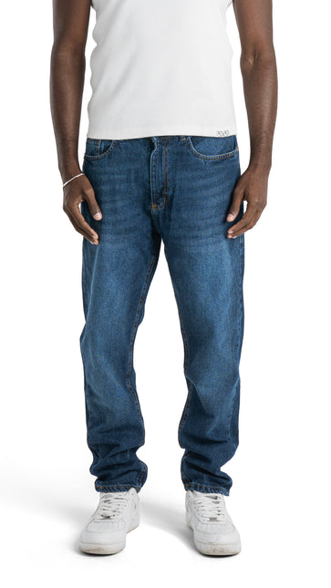 Light Wash Boyfriend Fit Jeans - Dark BLue