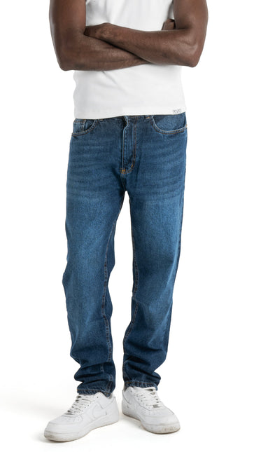 Light Wash Boyfriend Fit Jeans - Dark BLue