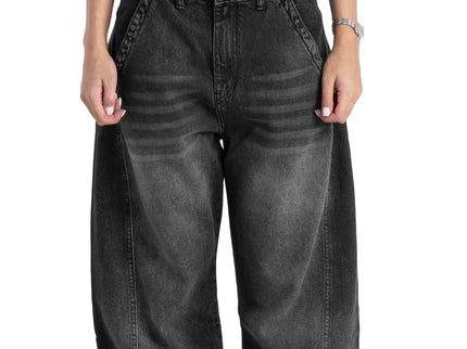 Ribbed Tank Top & Washed Baggy Jeans