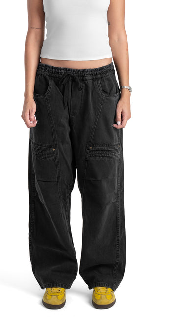 Drawstring Regular Fit Cargo Denim Woman