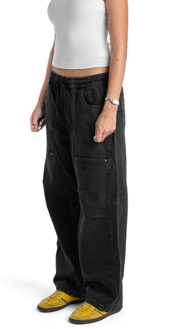 Drawstring Regular Fit Cargo Denim Woman