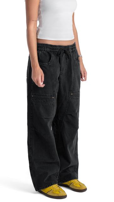 Drawstring Regular Fit Cargo Denim Woman