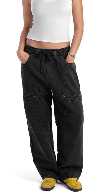 Drawstring Regular Fit Cargo Denim Woman
