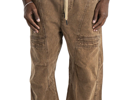Drawstring Regular Fit Cargo denim - Brown