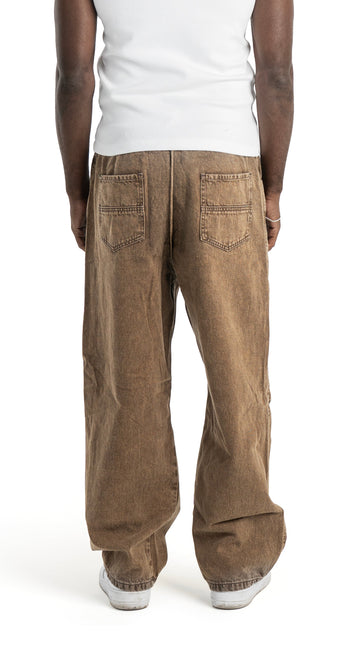 Drawstring Regular Fit Cargo denim - Brown