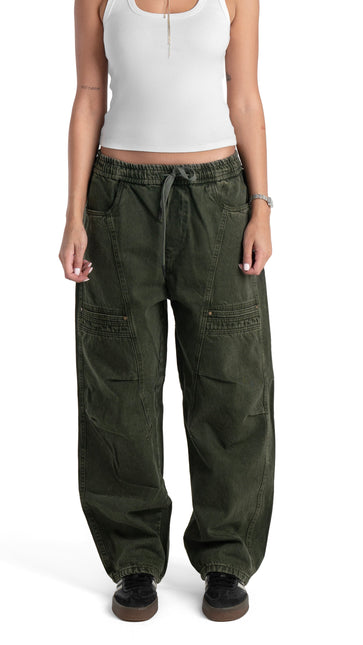 Drawstring Regular Fit Cargo Denim Woman