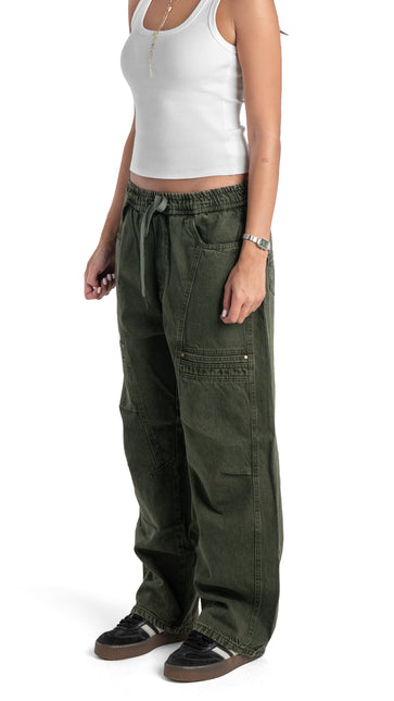 Drawstring Regular Fit Cargo Denim Woman