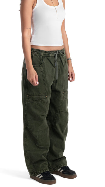 Drawstring Regular Fit Cargo Denim Woman