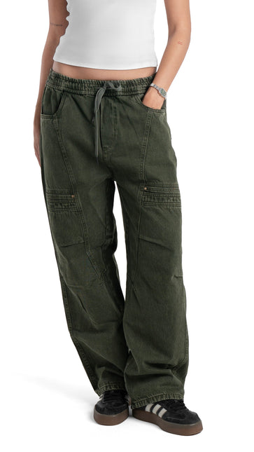 Drawstring Regular Fit Cargo Denim Woman
