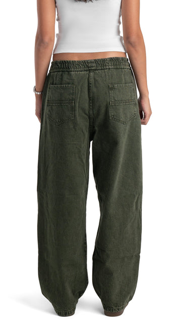 Drawstring Regular Fit Cargo Denim Woman