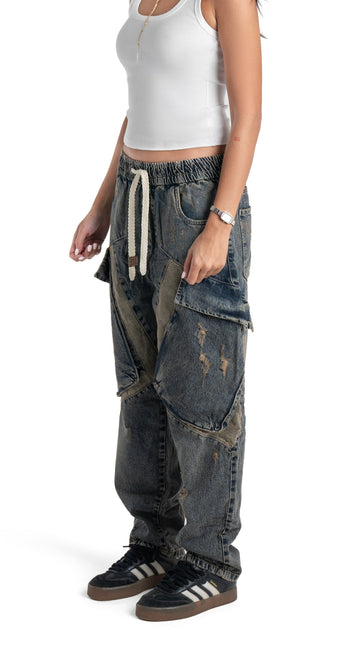 Utility Panel Baggy Woman Jeans