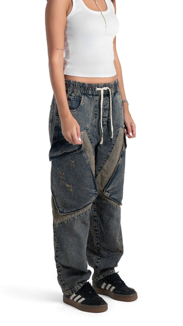 Utility Panel Baggy Woman Jeans