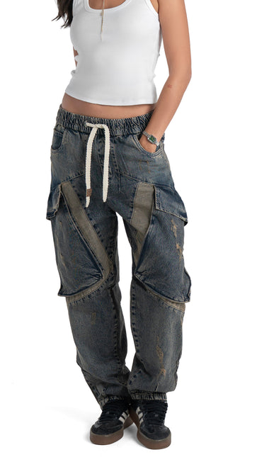 Utility Panel Baggy Woman Jeans