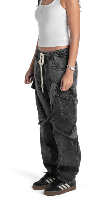 Utility Panel Baggy Woman Jeans
