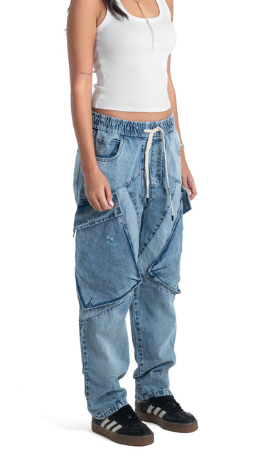 Utility Panel Baggy Woman Jeans