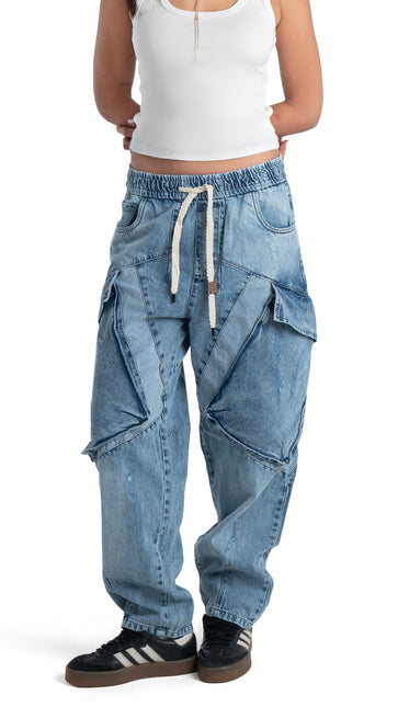 Utility Panel Baggy Woman Jeans