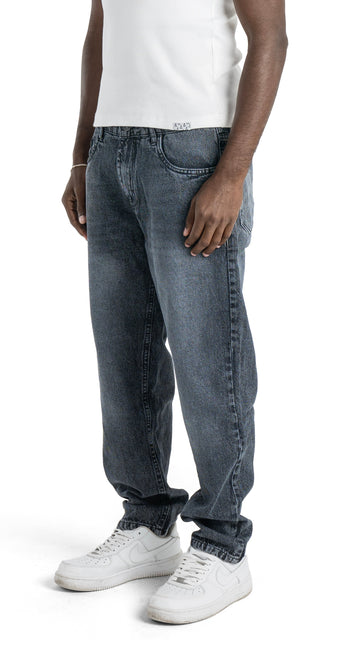 Light Wash Boyfriend Fit Jeans - Dirty Black