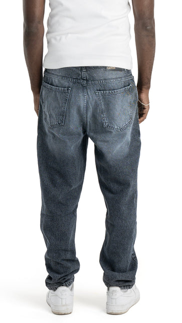 Light Wash Boyfriend Fit Jeans - Dirty Black