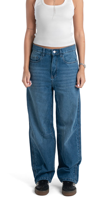 Ribbed Tank Top & Relaxed Wide-Leg Jeans