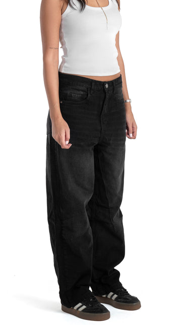 Ribbed Tank Top & Relaxed Wide-Leg Jeans