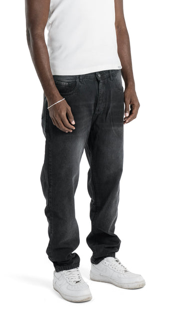 Relaxed Fit Black Wash Jeans
