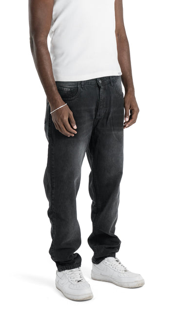 Relaxed Fit Black Wash Jeans