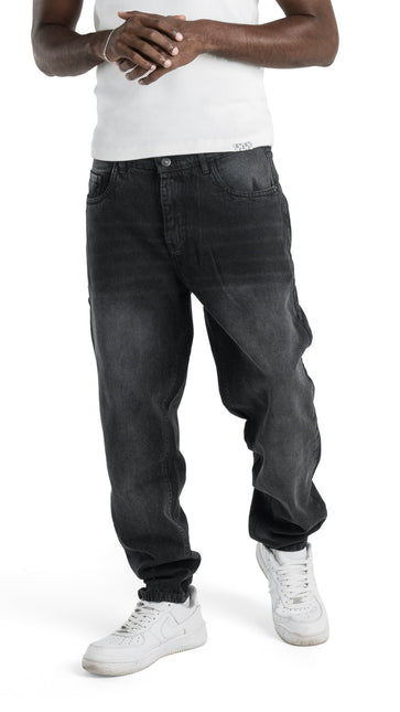 Relaxed Fit Black Wash Jeans