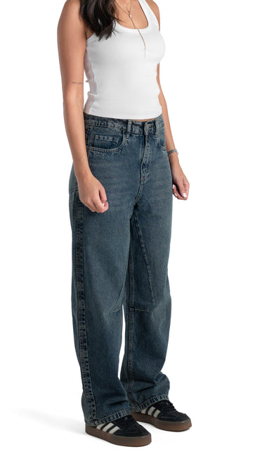 Ribbed Tank Top & Relaxed Wide-Leg Jeans