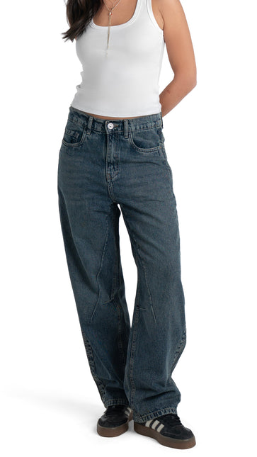 Ribbed Tank Top & Relaxed Wide-Leg Jeans