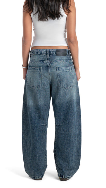 Washed Balloon Fit Jeans