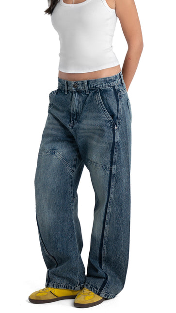 Washed Balloon Fit Jeans