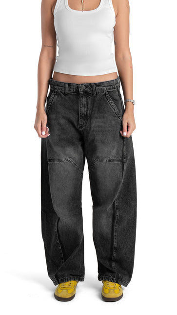 Washed Balloon Fit Jeans