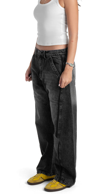 Washed Balloon Fit Jeans