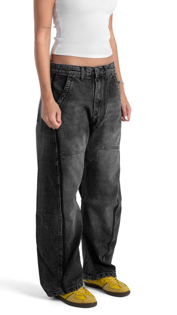 Washed Balloon Fit Jeans