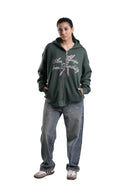 Zipper Hoodie In Green