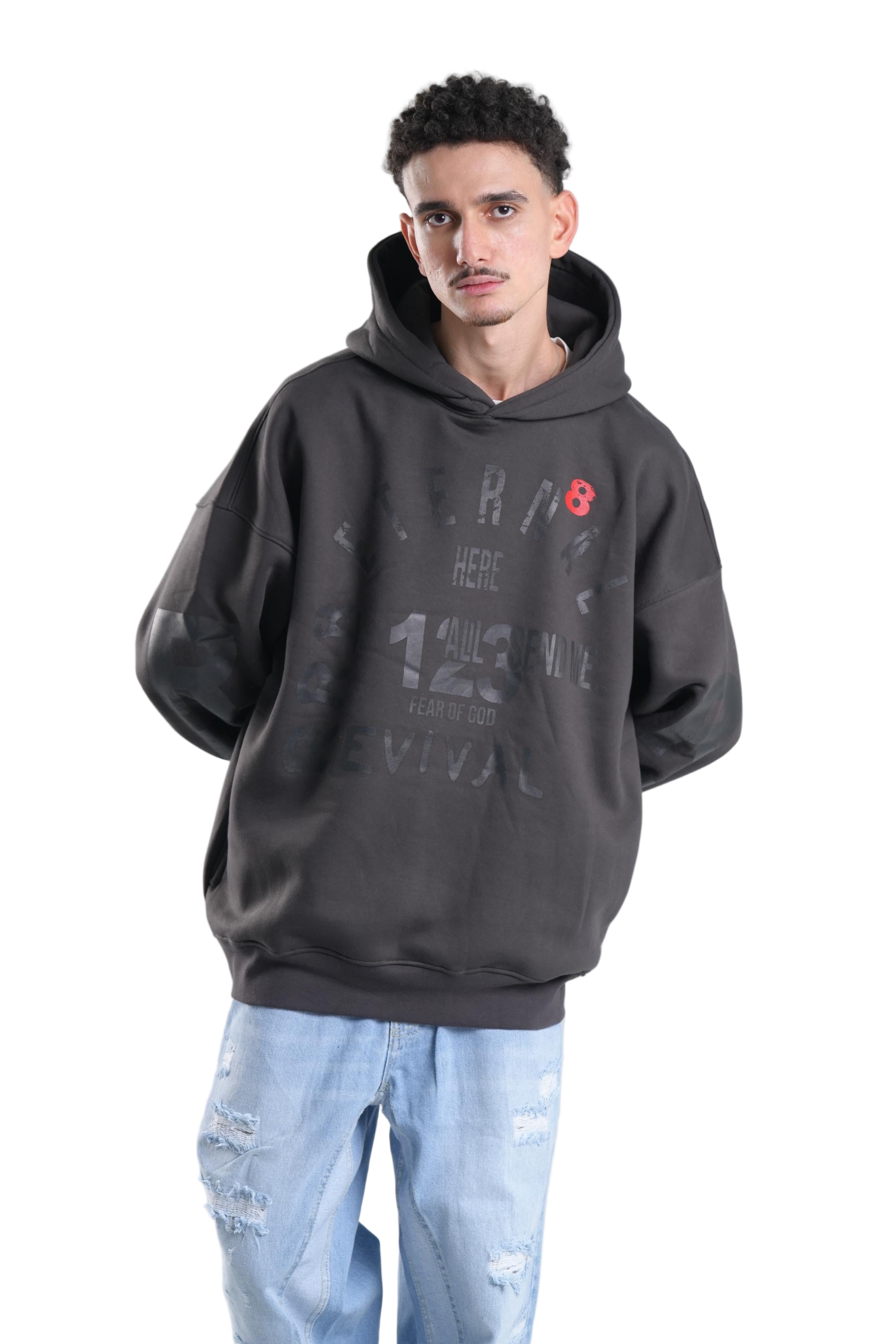 123 Hoodie Catch In Black