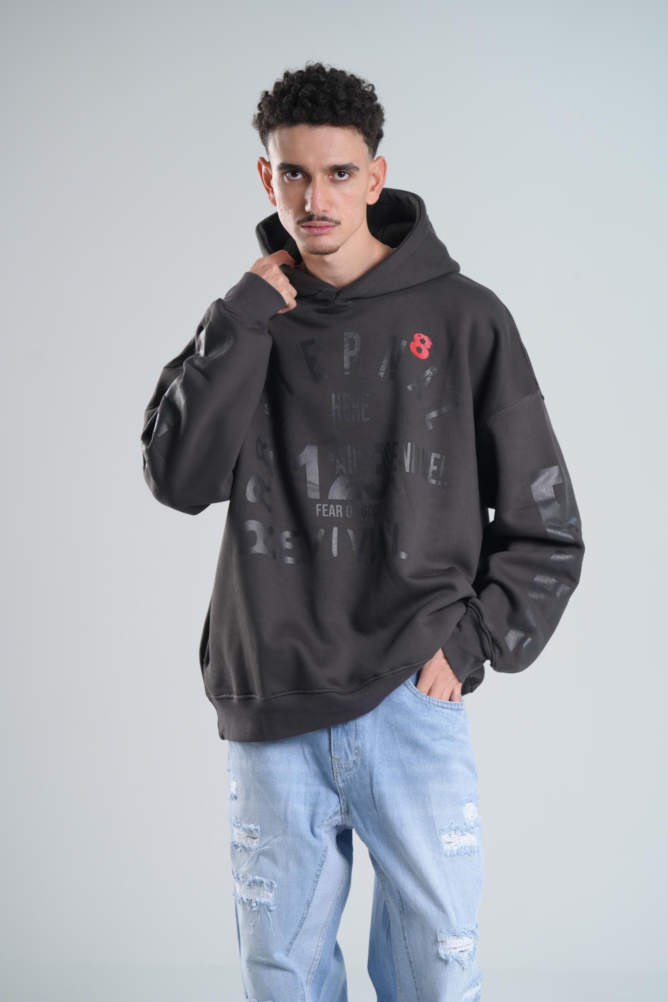 123 Hoodie Catch In Black