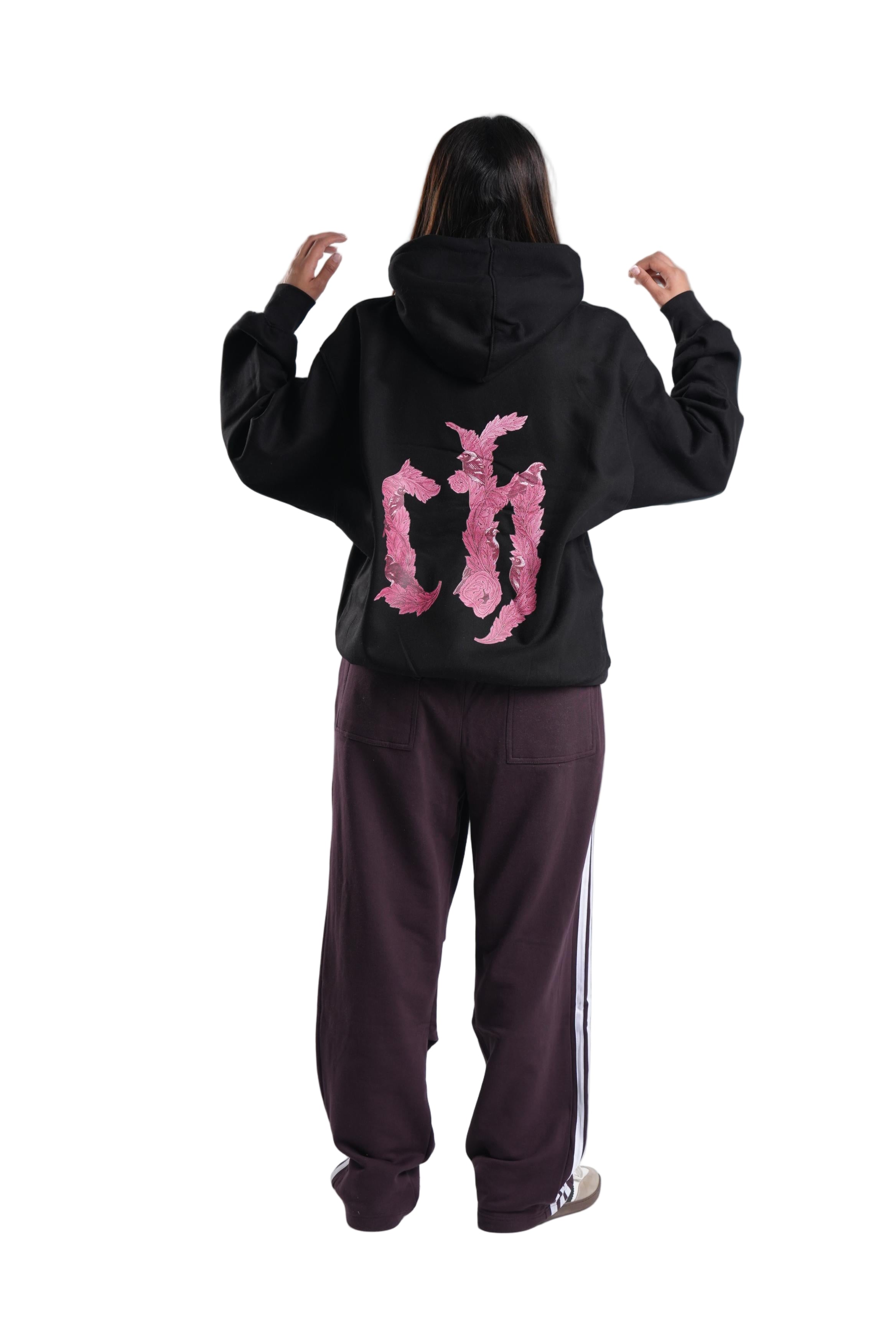Printed Catch Hoodie In Black