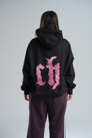 Printed Catch Hoodie In Black