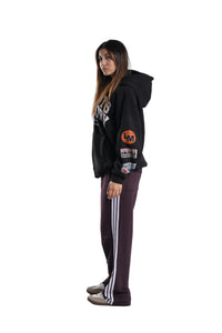 Zipper Hoodie In Black