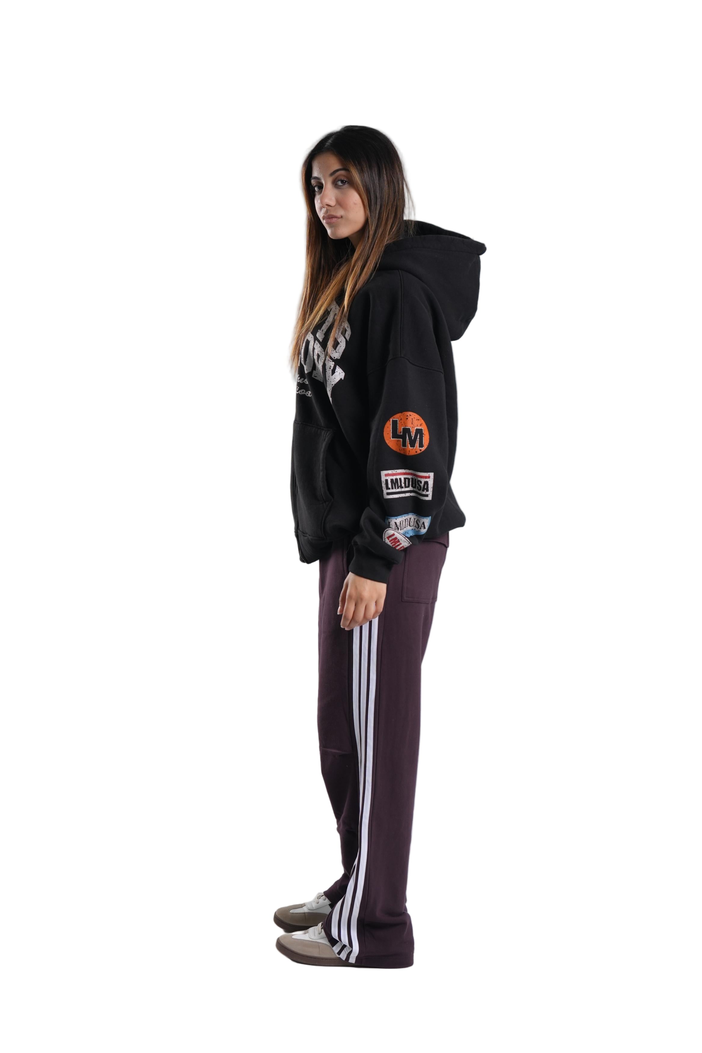 Zipper Hoodie In Black