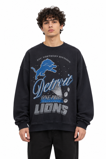 CATCH Detroit Lions Graphic Sweatshirt – Washed Black