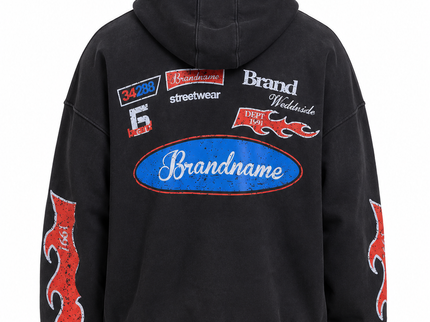 Vintage Black Graphic Oversized Hoodie