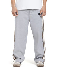 Light Grey Side-Striped Track Pants