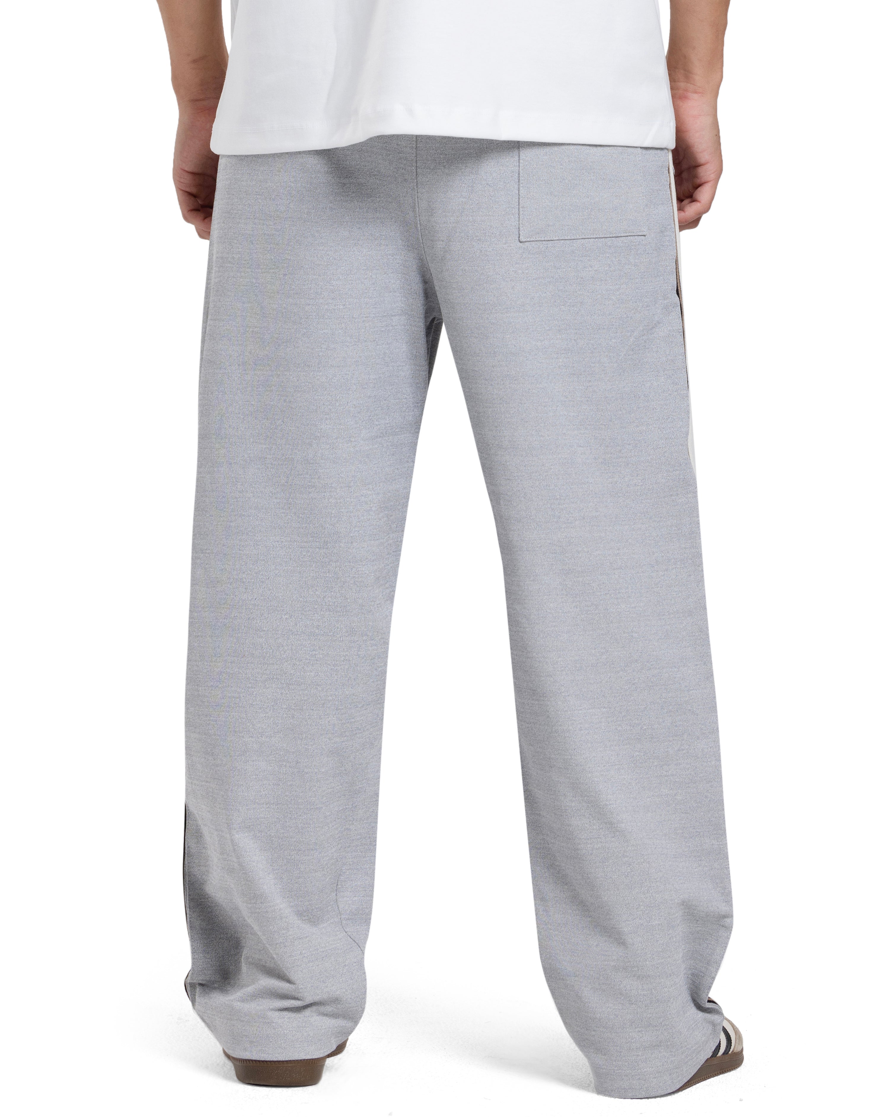 Light Grey Side-Striped Track Pants