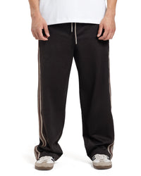 Brown Side-Striped Track Pants